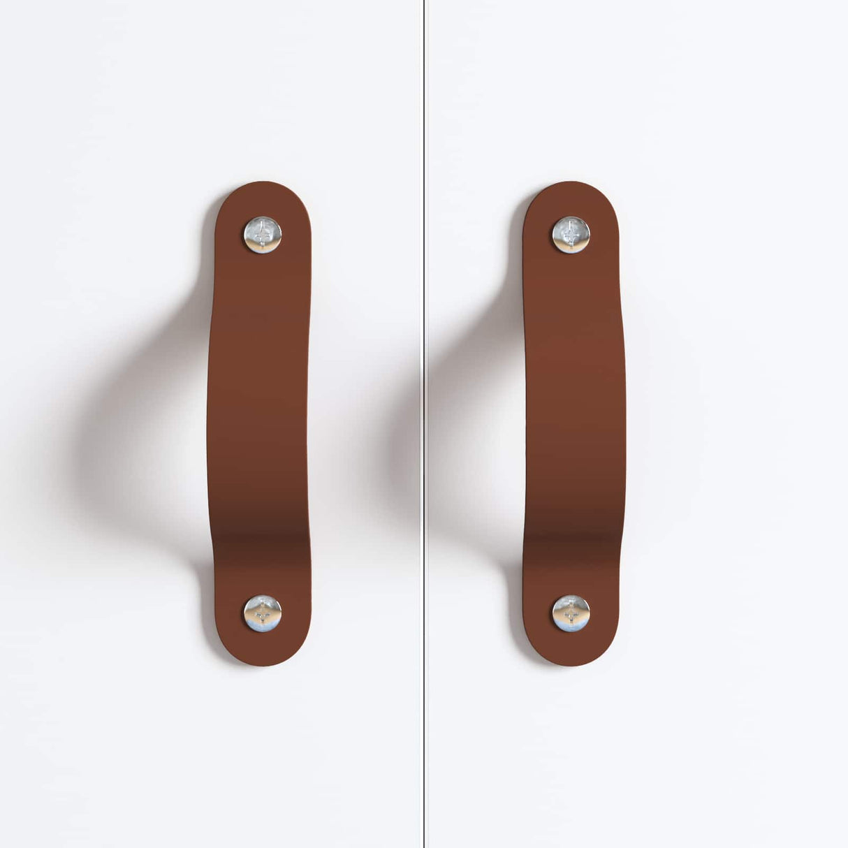 vidaXL Cabinet Handles 2 pcs Brown 140 x 25 x 2.3 mm PU