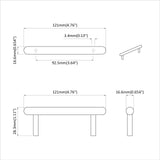 vidaXL Kast Handvat 2 pcs Zwart 121 x 16,6 x 28,3 mm IJzer