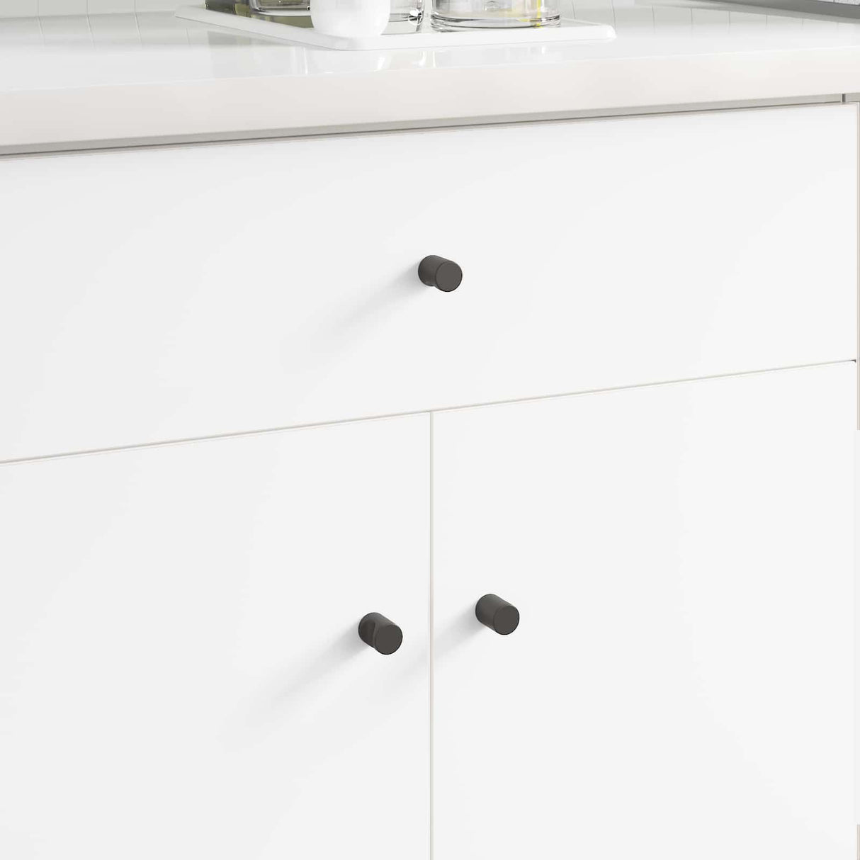 vidaXL Cabinet Knob 2 pcs Black 18 x 23 mm Iron