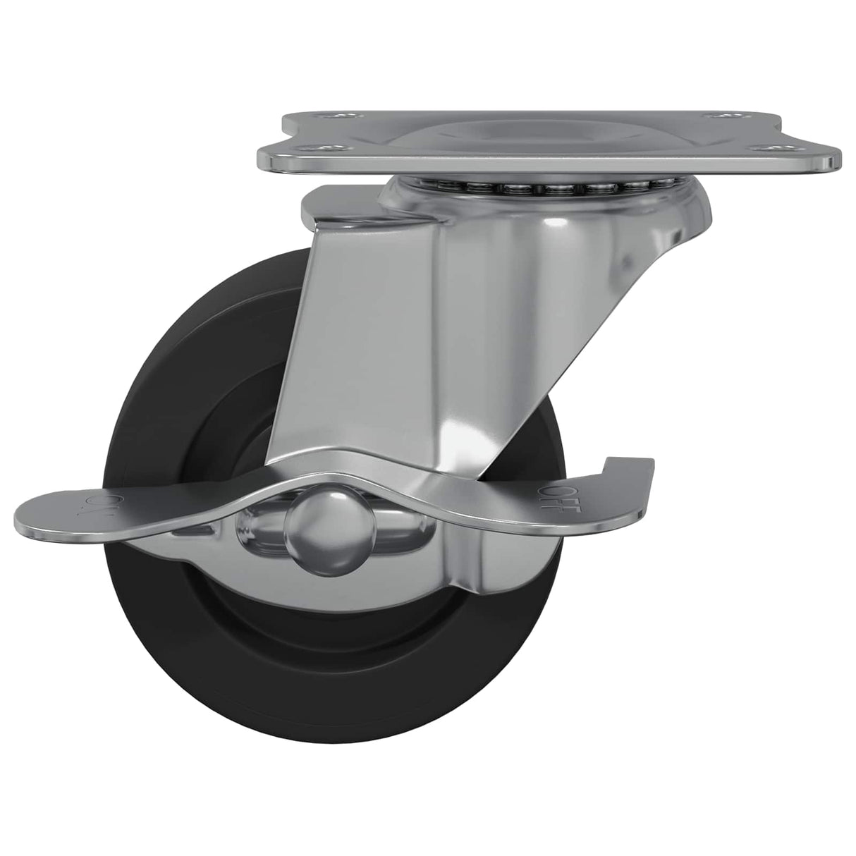 vidaXL Caster 2 pcs Zwart en zilver 50,7 x 50,7 x 24,4 mm Ijs en nylon