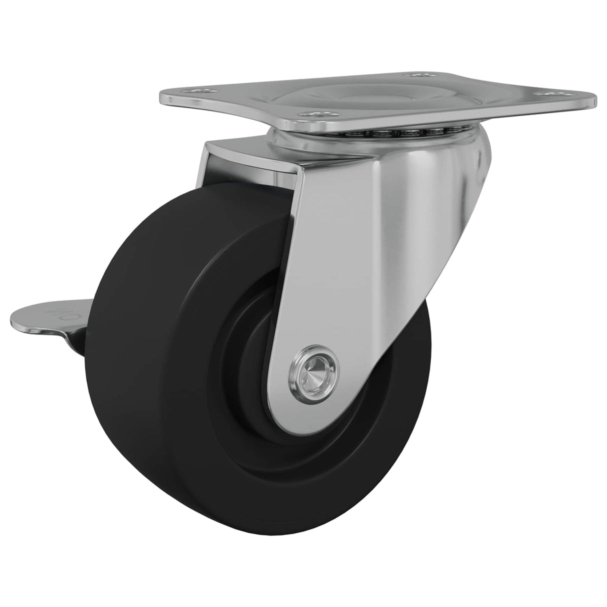 vidaXL Caster 2 pcs Zwart en zilver 50,7 x 50,7 x 24,4 mm Ijs en nylon