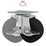 vidaXL Caster 2 pcs Zwart en zilver 50,7 x 50,7 x 24,4 mm Ijs en nylon