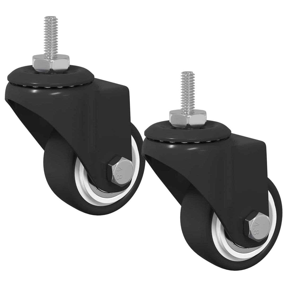 vidaXL Zwenkwiel 2 pcs Zwart 40,4 x 40,4 x 19,7 mm Ijs en nylon