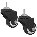 vidaXL Zwenkwiel 2 pcs Zwart 40,4 x 40,4 x 19,7 mm Ijs en nylon