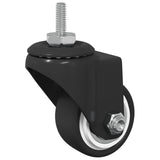 vidaXL Zwenkwiel 2 pcs Zwart 40,4 x 40,4 x 19,7 mm Ijs en nylon
