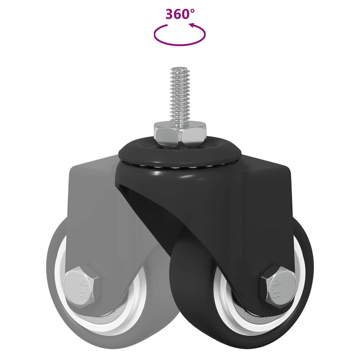 vidaXL Zwenkwiel 2 pcs Zwart 40,4 x 40,4 x 19,7 mm Ijs en nylon