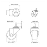 vidaXL Zwenkwiel 2 pcs Zwart 40,4 x 40,4 x 19,7 mm Ijs en nylon