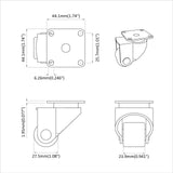 vidaXL Caster 2 pcs Zilver 44,1 x 44,1 x 1,95 mm Nylon