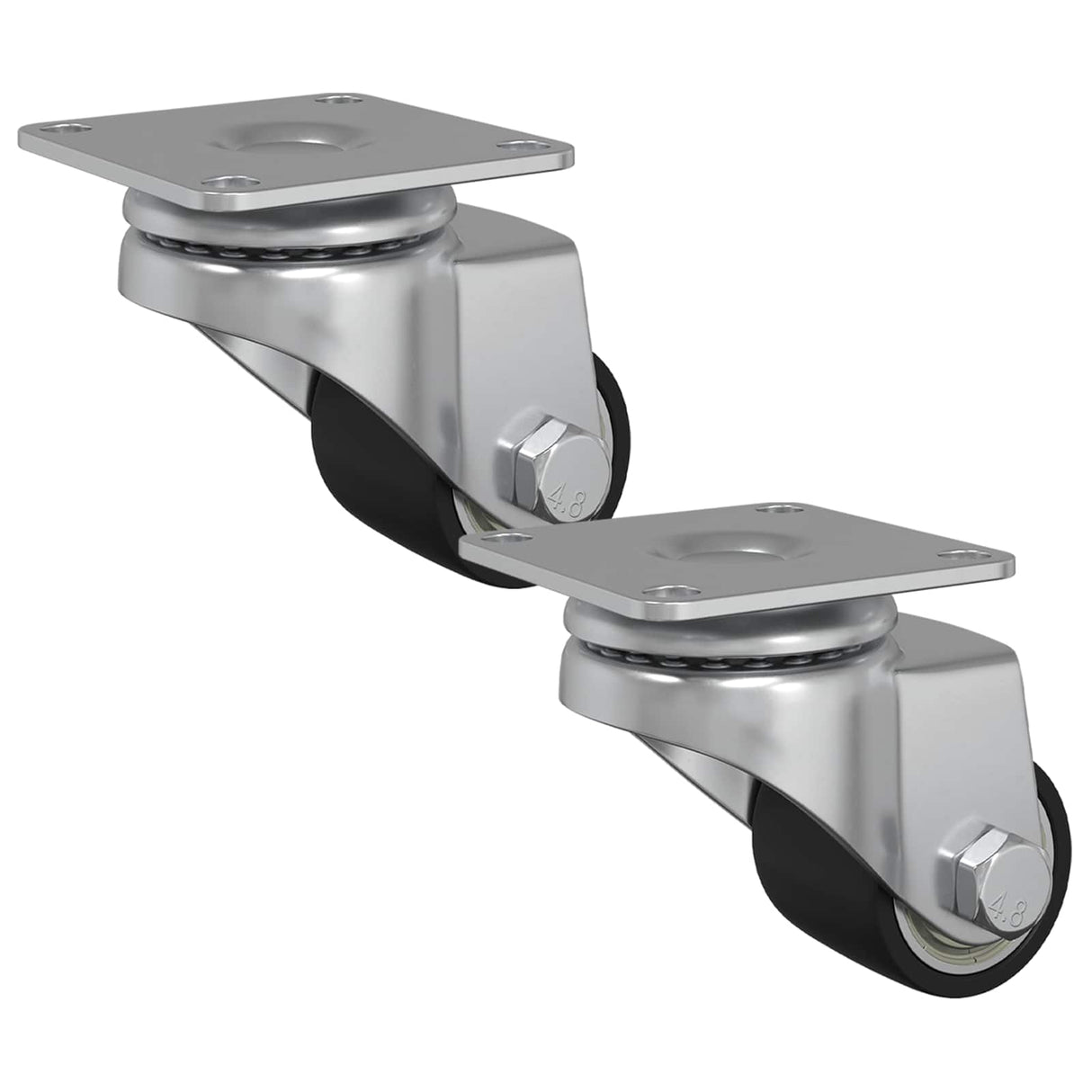 vidaXL Caster 2 pcs Zilver 44,1 x 44,1 x 1,95 mm Nylon