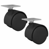 vidaXL Zwenkwiel 2 pcs Zwart 39,5 x 39,5 x 37,8 mm Ijzer en PP