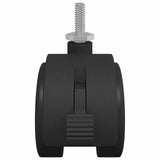 vidaXL Caster 2 pcs Zwart en Zilver 40,1 x 40,1 x 37,8 mm Ijzer en PP