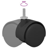 vidaXL Caster 2 pcs Zwart en Zilver 40,1 x 40,1 x 37,8 mm Ijzer en PP