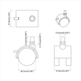 vidaXL Caster 2 pcs Zwart en Zilver 40,1 x 40,1 x 37,8 mm Ijzer en PP