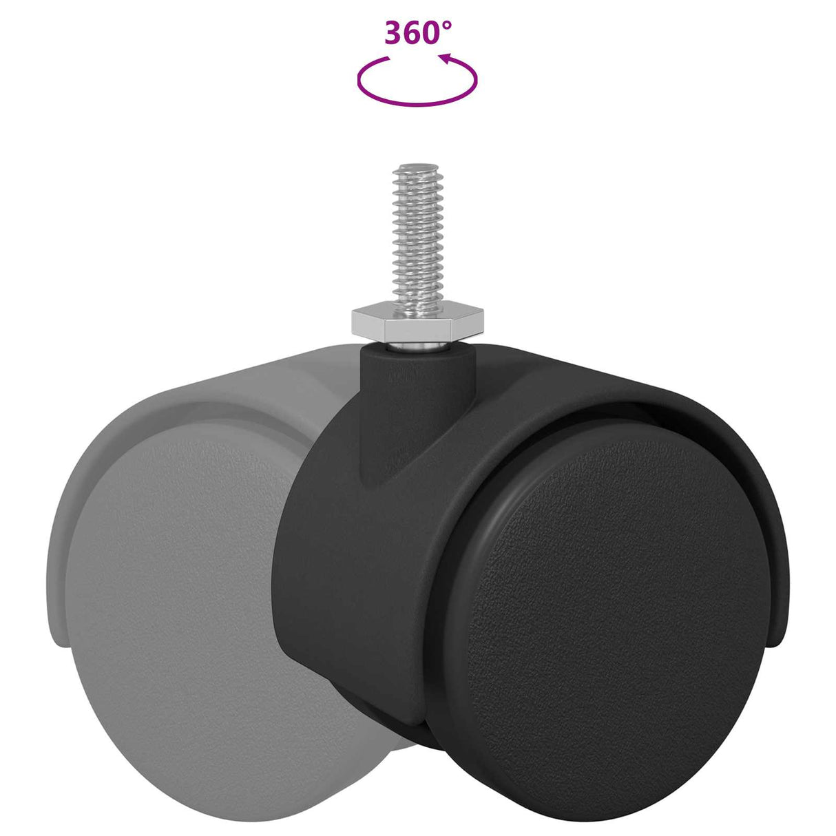 vidaXL Wielen 2 pcs Zwart 40,1 x 37,8 mm PP en IJzer