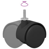 vidaXL Wielen 2 pcs Zwart 40,1 x 37,8 mm PP en IJzer