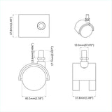 vidaXL Wielen 2 pcs Zwart 40,1 x 37,8 mm PP en IJzer