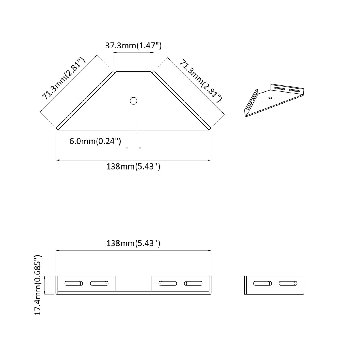 vidaXL Hoekbeugel 2 pcs Zwart 138,5 x 50,5 x 16 mm IJzer