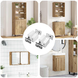 vidaXL Kast ophangbeugel 2 pcs Wit 70 x 48 x 19 mm Ijzer en Plastic