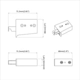 vidaXL Kast ophangbeugel 2 pcs Wit 70 x 48 x 19 mm Ijzer en Plastic