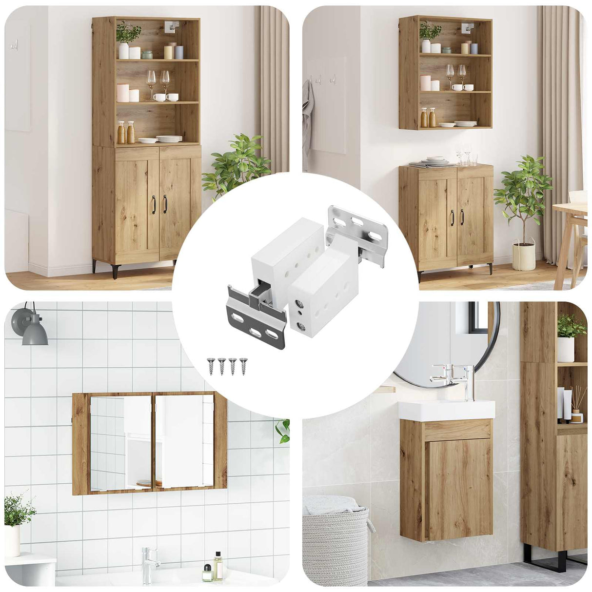 vidaXL Kast ophangbeugel 2 pcs Wit 70 x 48 x 19 mm Ijzer en Plastic