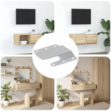 vidaXL Flush Mount Beugel 2 pcs Zilver 75 x 66 x 1,4 mm Staal