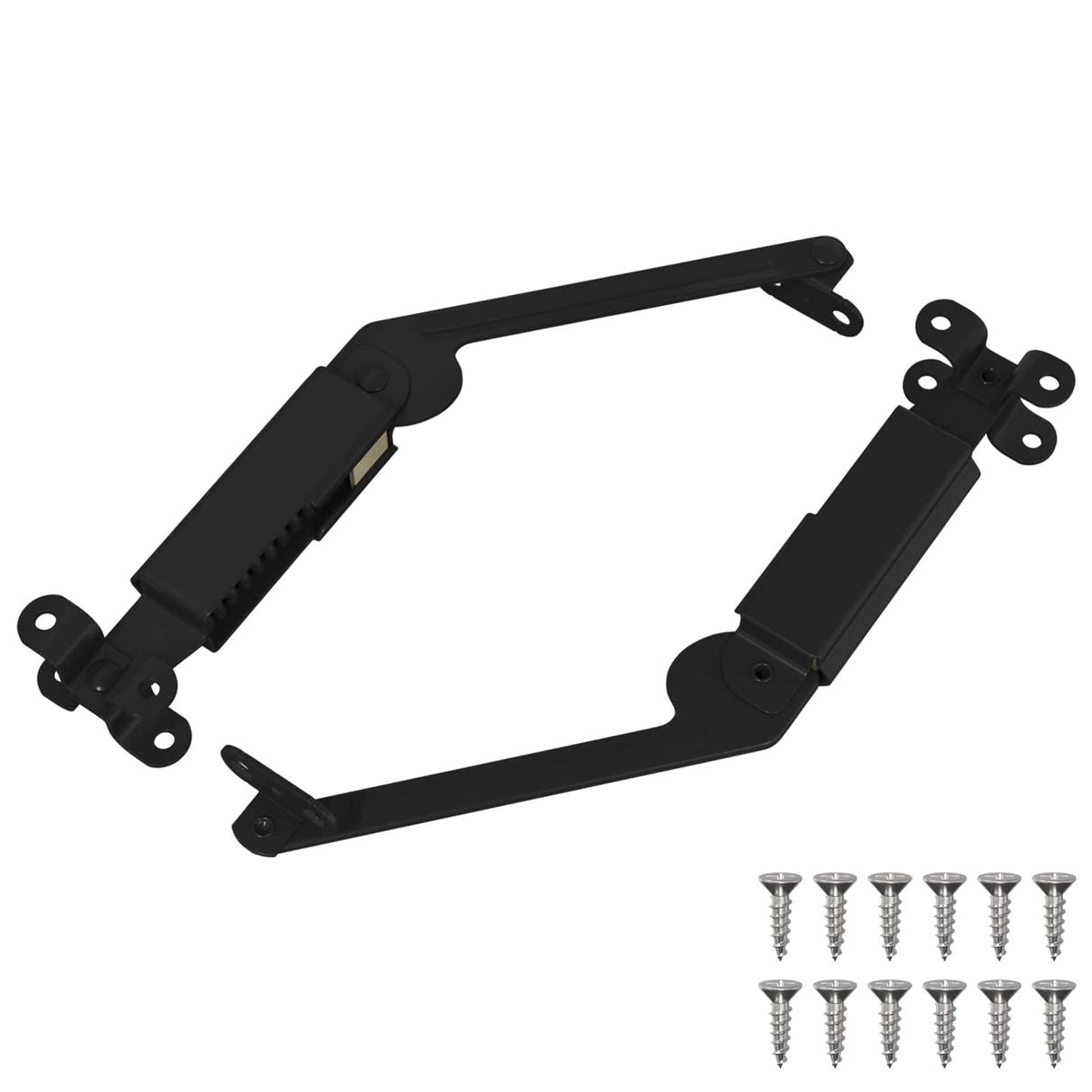vidaXL Deksel ondersteuningsscharnier 2 pcs Zwart 192 x 32 x 50 mm