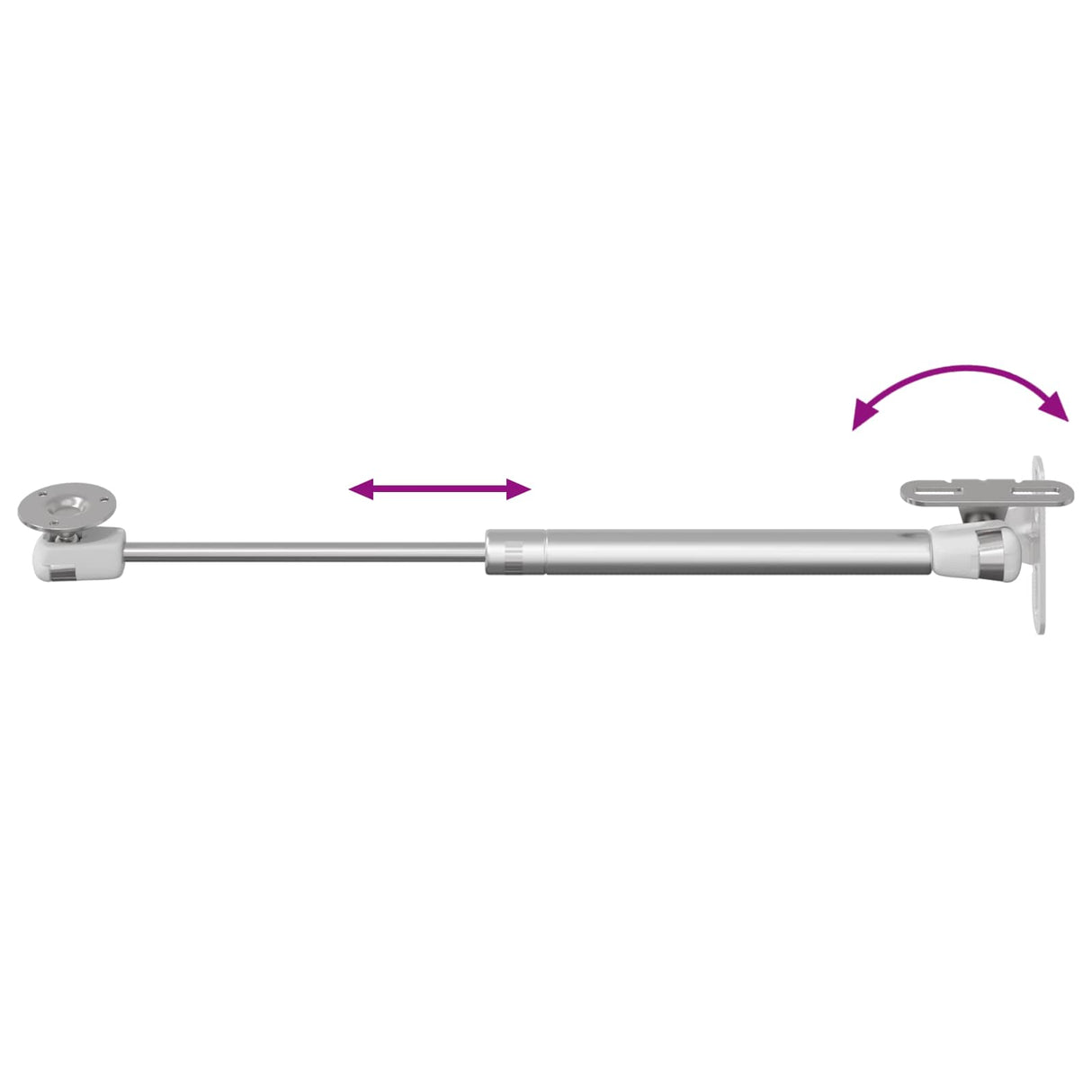 vidaXL Hydraulische gasveer 2 pcs Zilver 280 x 17 x 16 mm PP en ijzer