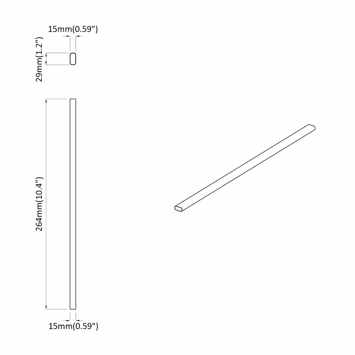 vidaXL Kaststang 2 pcs Zilver 264 x 15 x 29 mm Aluminiumlegering
