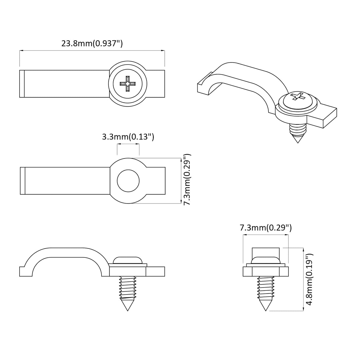 vidaXL LED stripclips 2 pcs Doorzichtig 23,8 x 7,3 x 4,3 mm