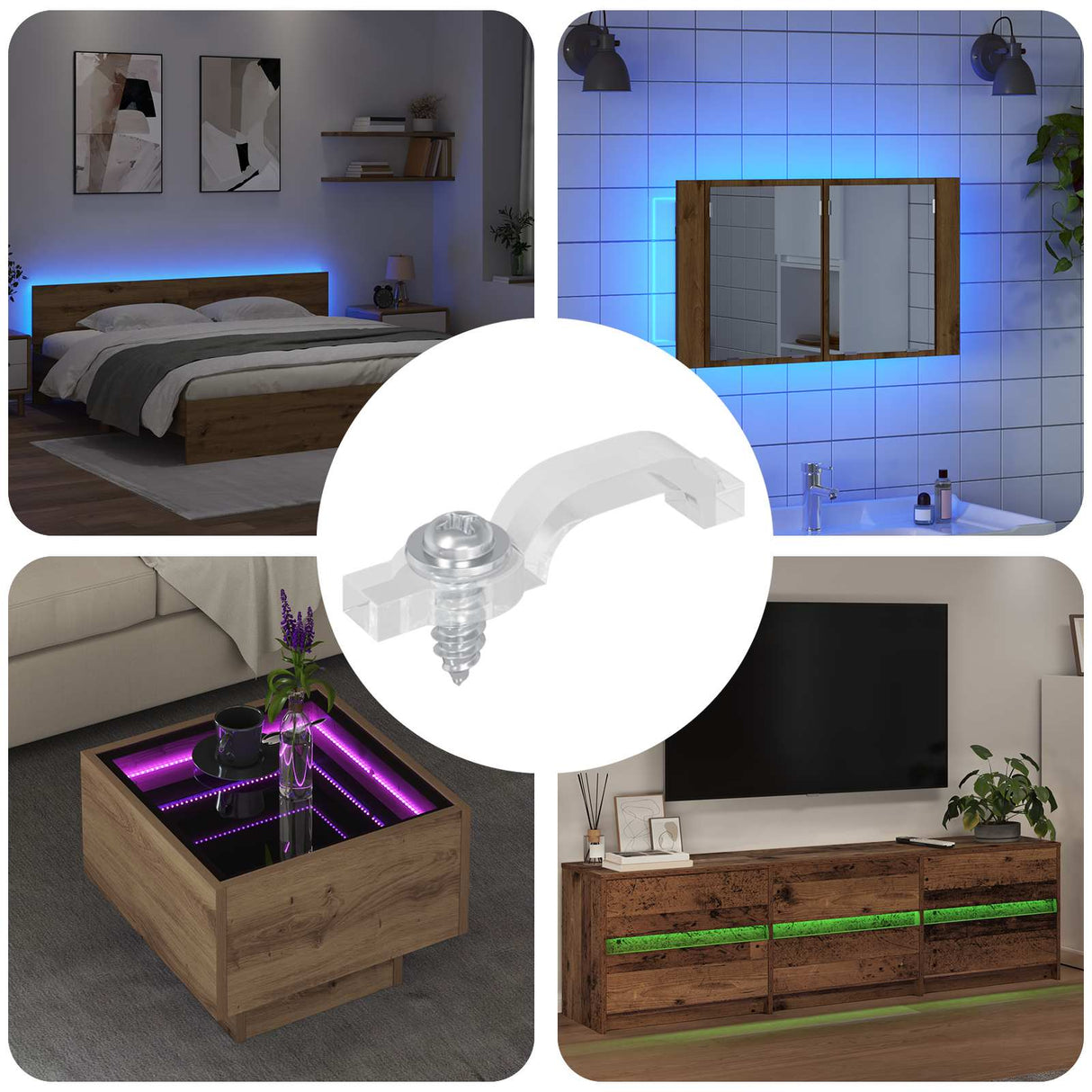 vidaXL LED stripclips 2 pcs Doorzichtig 23,8 x 7,3 x 4,3 mm