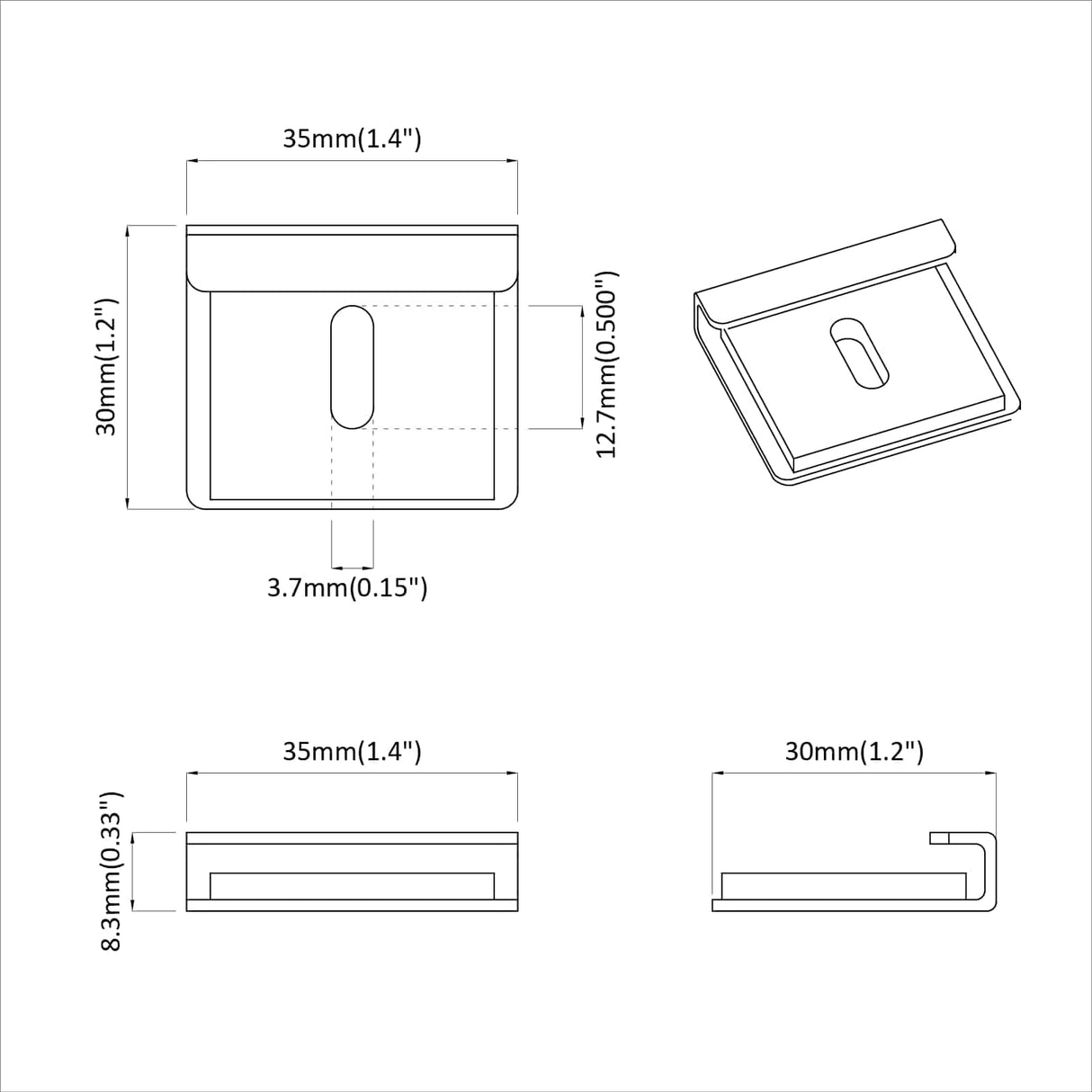 vidaXL Spiegel Steun 2 pcs Nikkel 35 x 30 x 8,3 mm Staal