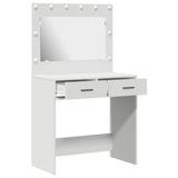 vidaXL Kaptafel met spiegellichten Wit 78,5 x 41 x 135 cm Bewerkt hout
