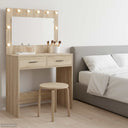 vidaXL Kaptafel met spiegellichten Wit 78,5 x 41 x 135 cm Bewerkt hout