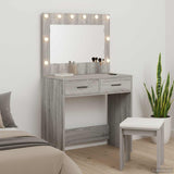 vidaXL Kaptafel met spiegellichten Wit 78,5 x 41 x 135 cm Bewerkt hout