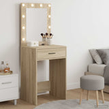 vidaXL Kaptafel met spiegellichten Wit 78,5 x 41 x 135 cm Bewerkt hout