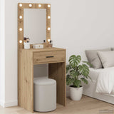 vidaXL Kaptafel met spiegellichten Wit 78,5 x 41 x 135 cm Bewerkt hout