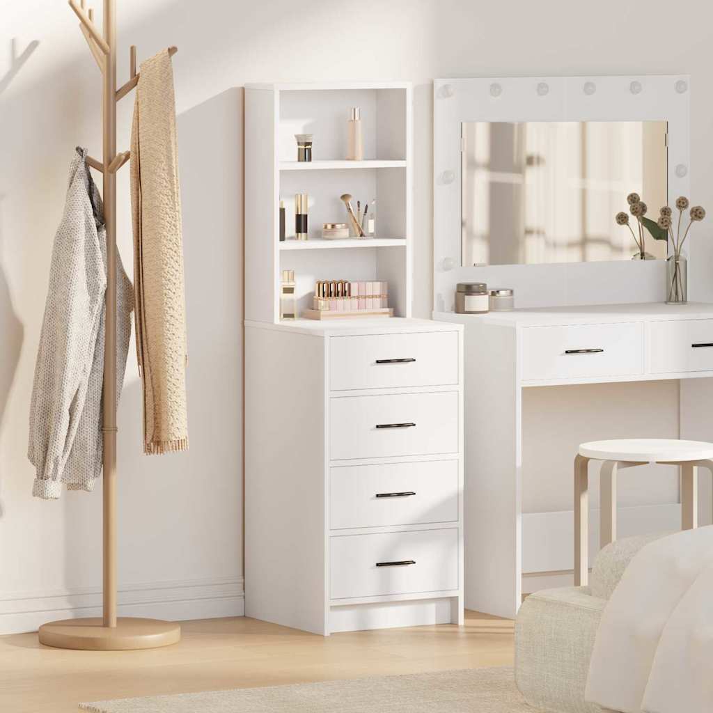 vidaXL Highboard met lade Wit 40 x 41 x 135 cm Bewerkt hout