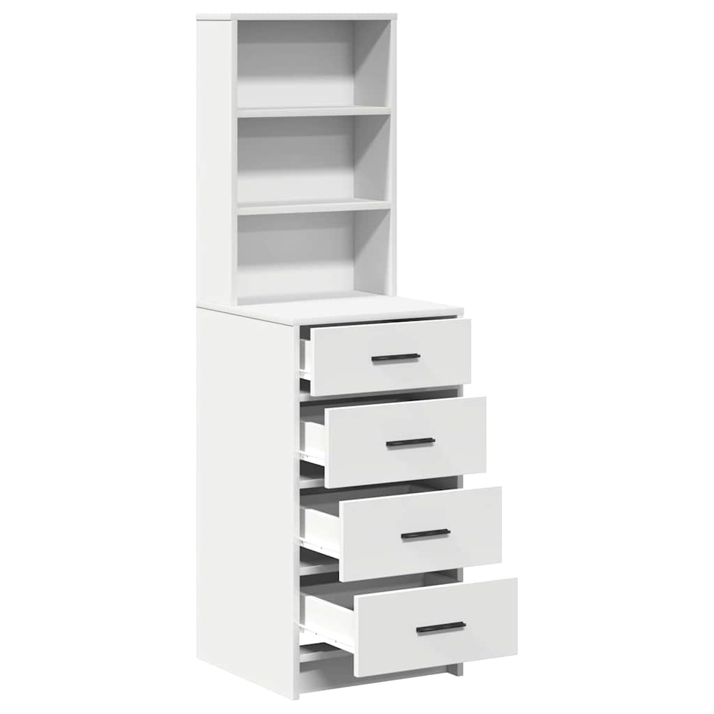 vidaXL Highboard met lade Wit 40 x 41 x 135 cm Bewerkt hout