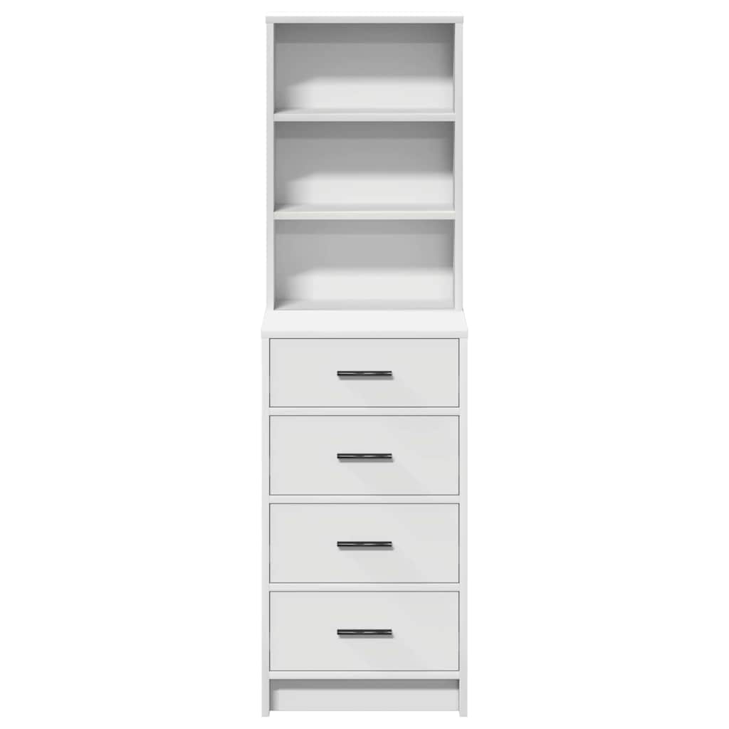 vidaXL Highboard met lade Wit 40 x 41 x 135 cm Bewerkt hout