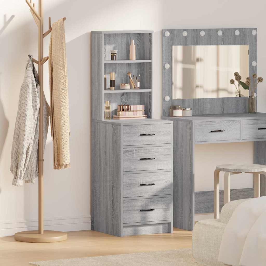 vidaXL Highboard met lade Wit 40 x 41 x 135 cm Bewerkt hout
