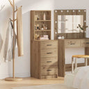 vidaXL Highboard met lade Wit 40 x 41 x 135 cm Bewerkt hout