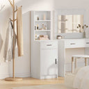 vidaXL Highboard met lade Wit 40 x 40,5 x 135 cm Bewerkt hout