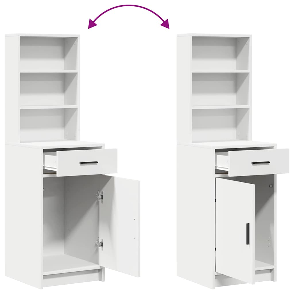 vidaXL Highboard met lade Wit 40 x 40,5 x 135 cm Bewerkt hout