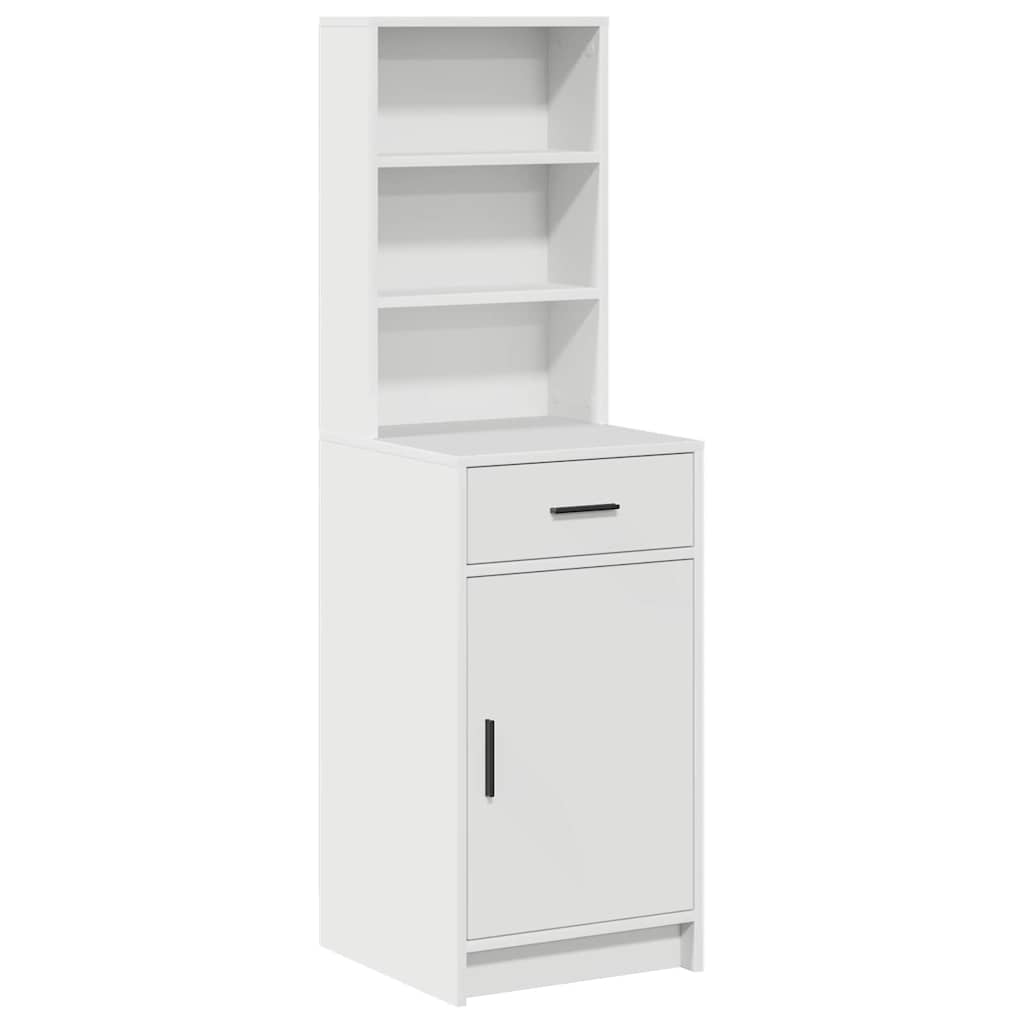 vidaXL Highboard met lade Wit 40 x 40,5 x 135 cm Bewerkt hout