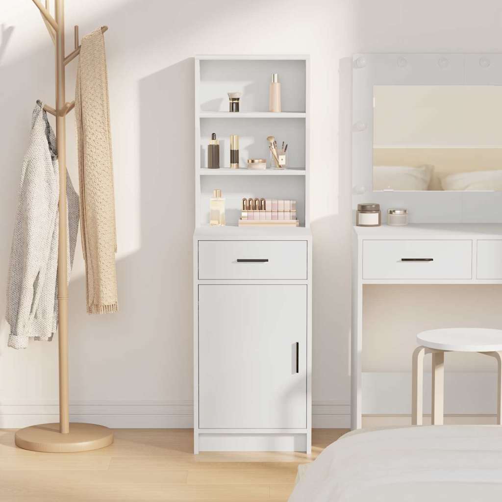 vidaXL Highboard met lade Wit 40 x 40,5 x 135 cm Bewerkt hout
