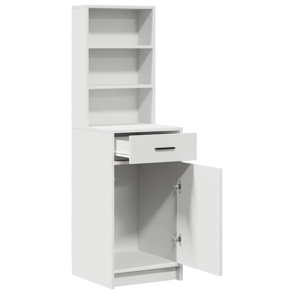 vidaXL Highboard met lade Wit 40 x 40,5 x 135 cm Bewerkt hout
