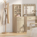 vidaXL Highboard met lade Wit 40 x 40,5 x 135 cm Bewerkt hout