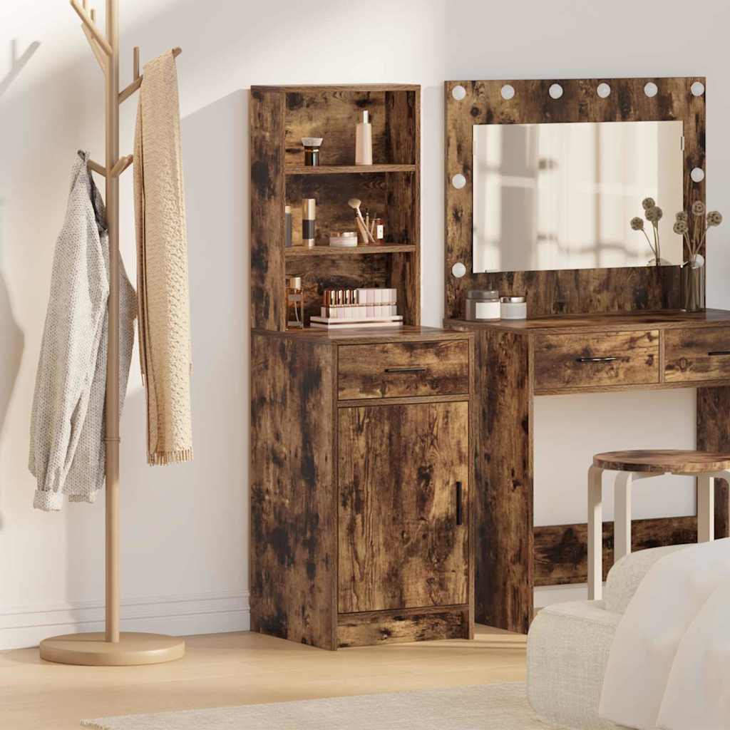 vidaXL Highboard met lade Wit 40 x 40,5 x 135 cm Bewerkt hout