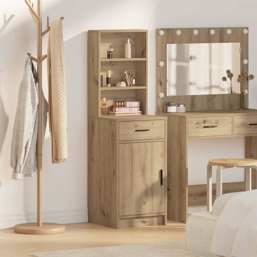 vidaXL Highboard met lade Wit 40 x 40,5 x 135 cm Bewerkt hout