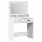 vidaXL Kaptafel met spiegellichten Wit 79 x 41 x 135 cm Bewerkt hout